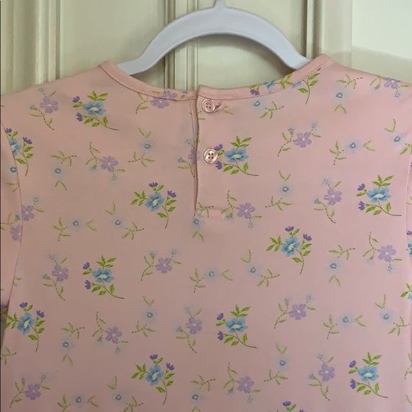 Hanna Andersson Dress Pink Floral Knit Dress Ruffle Hem Size 8 Long Sleeves - Picture 4 of 8